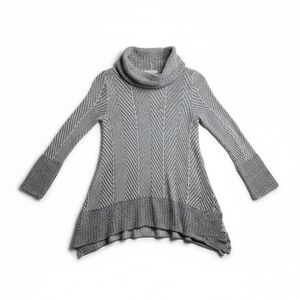 Eight Eight Eight Gray 100% Cotton Funnel Neck Tunic Sweater